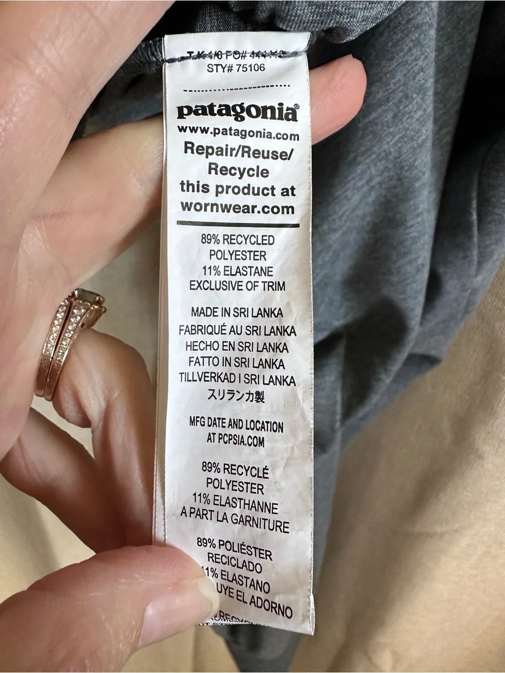 NWOT Patagonia Seabrook Jumpsuit in Plume Grey | Size XL - Picture 10 of 12
